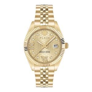 Philipp Plein Date Superlative Crystal Watch Gold Womens